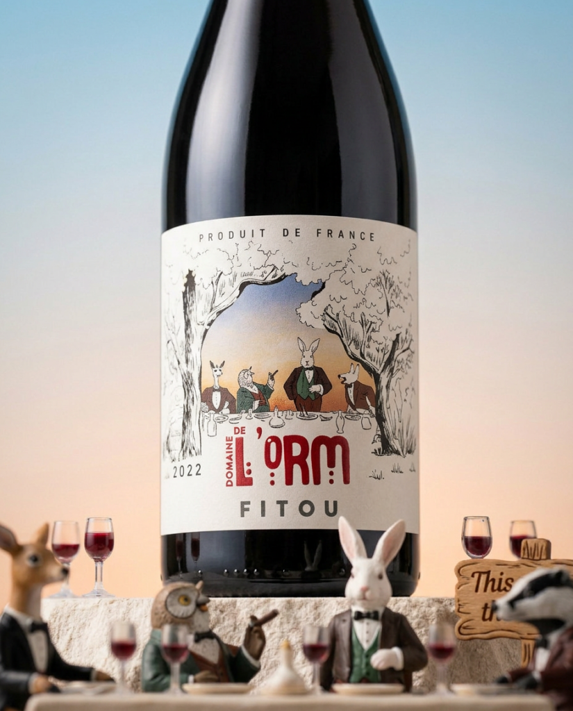 Illustration bouteille vin rouge Languedoc