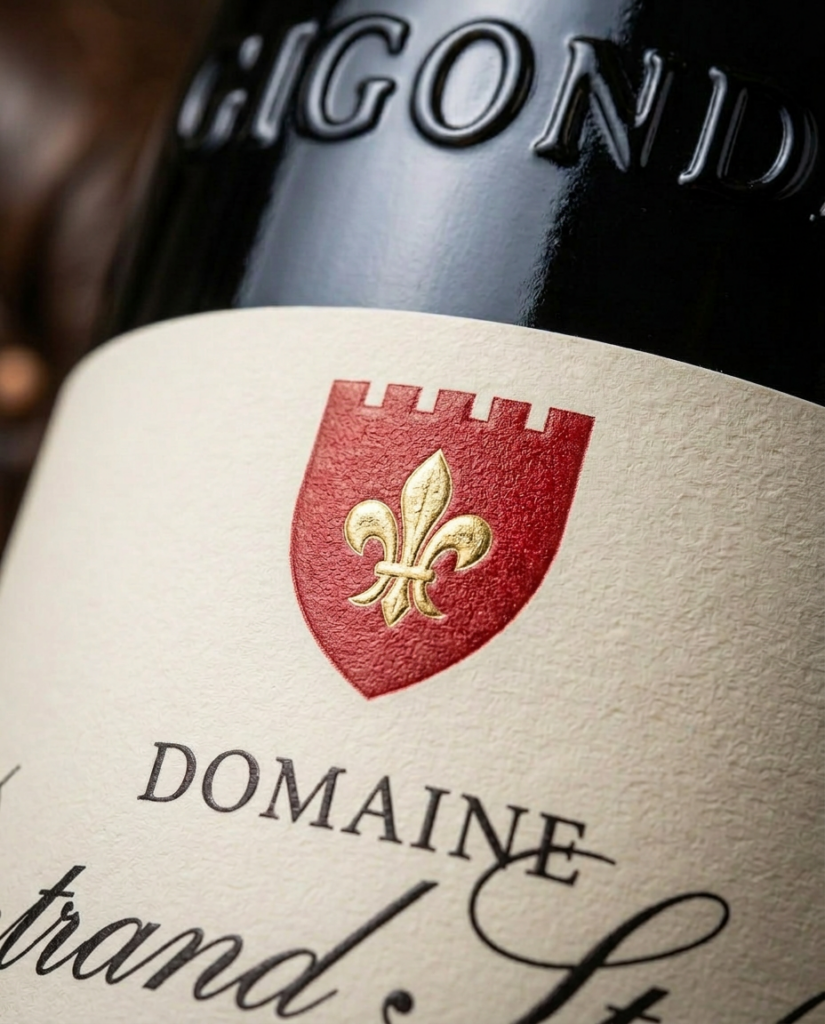 Design étiquette vin Gigondas - Domaine Bertrand Stehelin Les Blâches 2024
