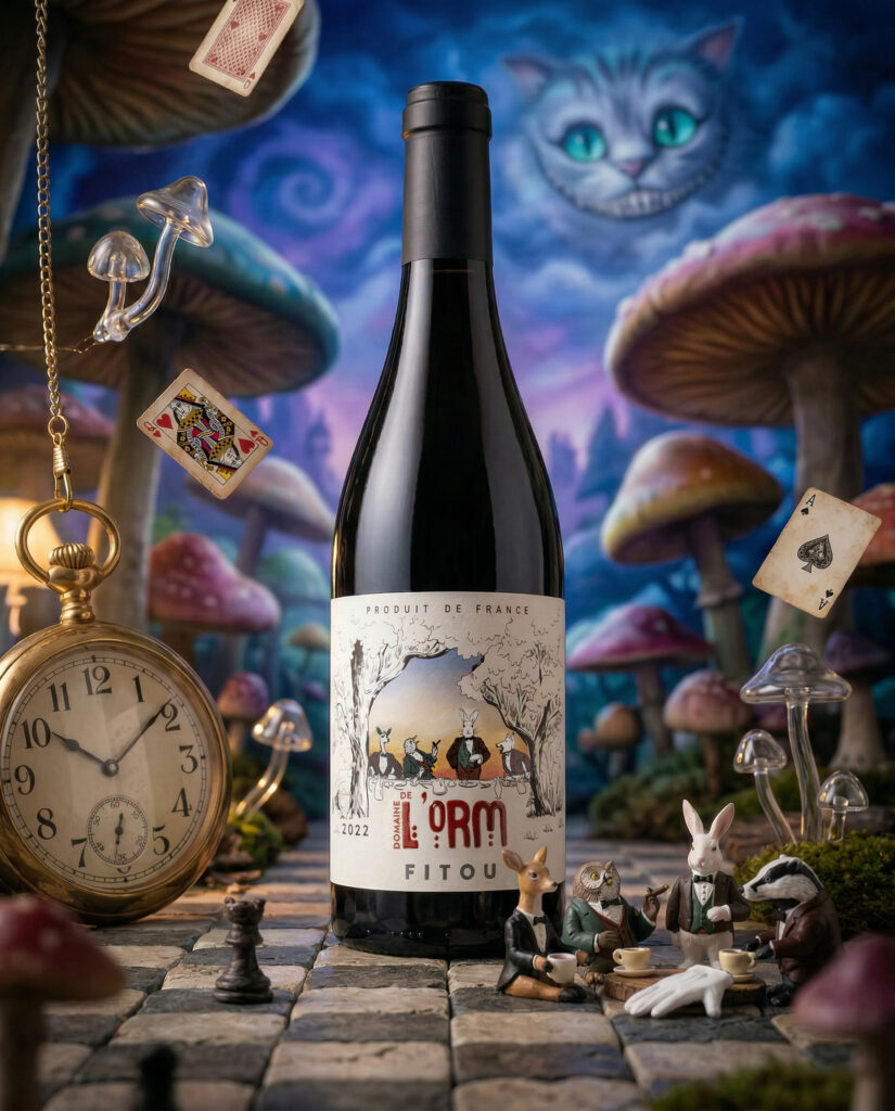 Détail illustration étiquette vin Fitou